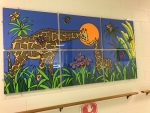 Giraffe on wall artwork